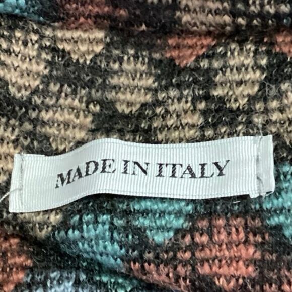 Italian Women's Granny Square Multicolor Floral Hooded Button Coat Jacket Sz S - Picture 5 of 6